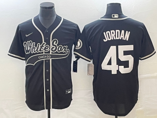 Men's Chicago White Sox #45 Michael Jordan Black Cool Base Stitched Baseball Jersey