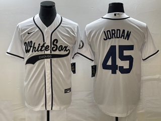 Men's Chicago White Sox #45 Michael Jordan White Cool Base Stitched Baseball Jersey1