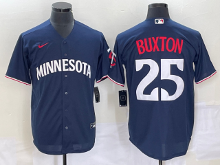 Men's Minnesota Twins #25 Byron Buxton 2023 Navy Blue Cool Base Stitched Jersey