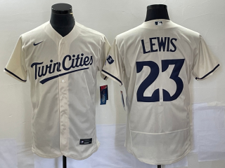 Men's Minnesota Twins #23 Royce Lewis Cream Flex Base Stitched Baseball Jersey