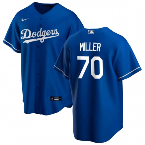 Men’s Los Angeles Dodgers #70 Bobby Miller Blue Cool Base Stitched Baseball Jersey