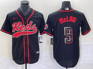 Men's Cincinnati Reds #9 Matt McLain Black 2023 City Connect Cool Base Stitched Jersey