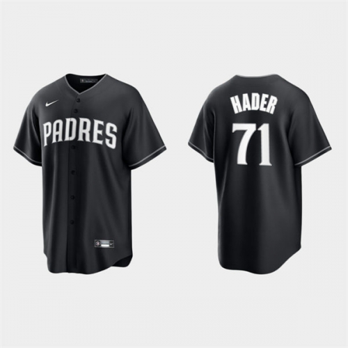 Mens San Diego Padres #71 Josh Hader Nike Black White Collection Jersey