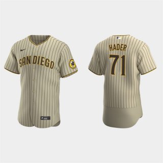 Mens San Diego Padres #71 Josh Hader Tan Brown Alternate FlexBase Player Jersey