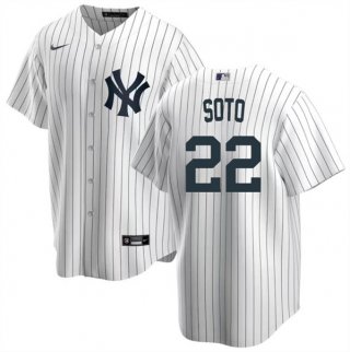 Men's New York Yankees #22 Juan Soto White Cool Base Stitched Baseball Jersey