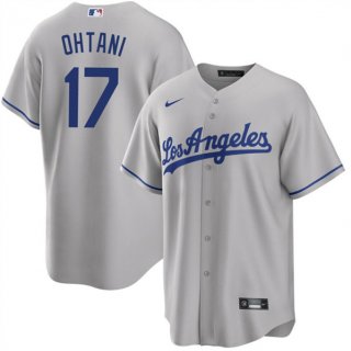 Men's Los Angeles Dodgers #17 Shohei Ohtani Gray Cool Base Stitched Jersey