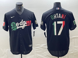 Men's Los Angeles Dodgers #17 Shohei Ohtani Mexico Black Cool Base Stitched Baseball Jerseys