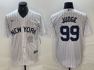 Men's New York Yankees #99 Aaron Judge White 2024 Cool Base Stitched Jersey