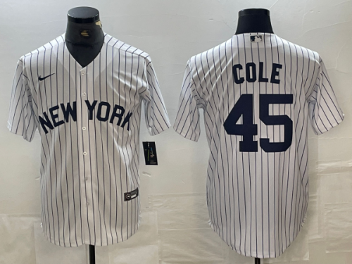 Men's New York Yankees #45 Gerrit Cole White 2024 Cool Base Stitched Jerseys