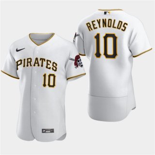 Mens Pittsburgh Pirates #10 Bryan Reynolds Nike White Home FlexBase Jersey