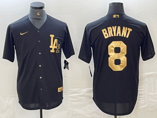 Men's Los Angeles Dodgers #8 Kobe Bryant Black Gold Cool Base Stitched Jersey