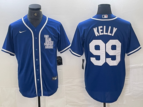 Men's Los Angeles Dodgers #99 Joe Kelly Blue Cool Base Stitched Baseball Jersey