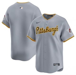 Men's Pittsburgh Pirates Blank Gray Away Limited Baseball Stitched Jersey