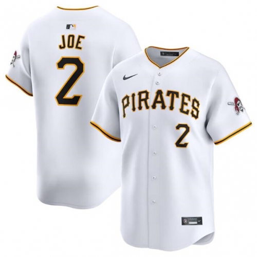 Men's Pittsburgh Pirates #2 Connor Joe White Home Limited Baseball Stitched Jersey