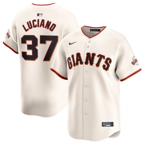 Men's San Francisco Giants #37 Marco Luciano Cream Cool Base Stitched Baseball Jersey