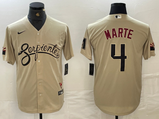 Men's Arizona Diamondback #4 Ketel Marte 2021 Gold City Connect Cool Base Stitched Jersey