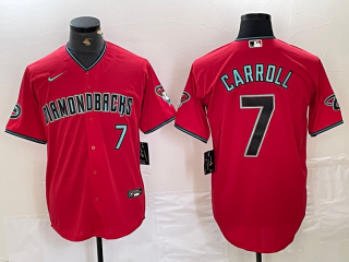 Men's Arizona Diamondbacks #7 Corbin Carroll Red 2024 Cool Base Stitched Baseball Jersey