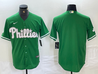 Men's Philadelphia Phillies Blank Green Celtic Stitched Cool Base Nike Jersey