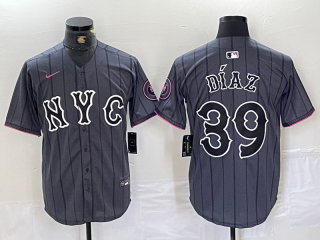 Men's New York Mets #39 Edwin Diaz Gray 2024 City Connect Cool Base Jersey