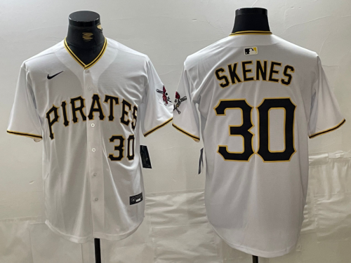 Men's Pittsburgh Pirates #30 Paul Skenes Nike White Home Limited Player Jersey