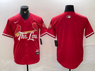 Men's St. Louis Cardinals Blank Red 2024 City Connect Limited Stitched Baseball Jersey