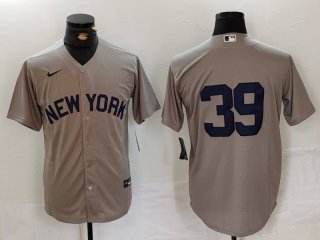 Men's New York Yankees #39 Jose Trevino Grey Cool Base Stitched Jersey