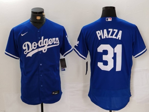 Men's Los Angeles Dodgers #31 Mike Piazza Blue Flex Base Stitched Baseball Jersey