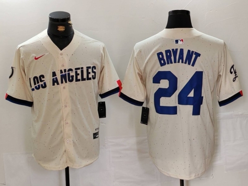 Men's Los Angeles Dodgers #24 Kobe Bryant Cream 2024 City Connect Limited Stitched Jersey