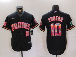 Men's San Diego Padres #10 Jurickson Profar Black Mexico Cool Base Stitched Jersey