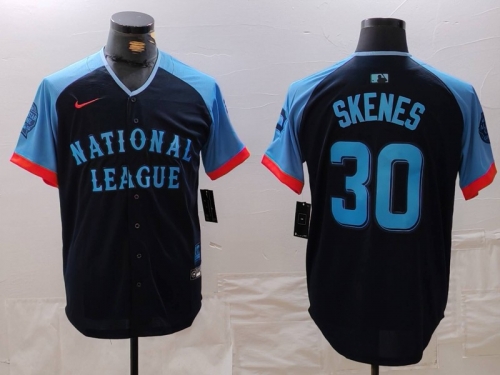 Men's Pittsburgh Pirates #30 Paul Skenes Navy 2024 All Star Limited Stitched Jersey