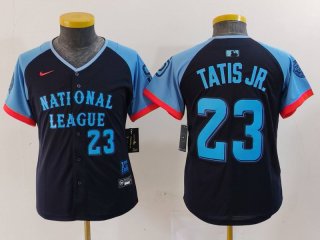 Youth San Diego Padres #23 Fernando Tatis Jr Number Navy 2024 All Star Limited Stitched Jersey