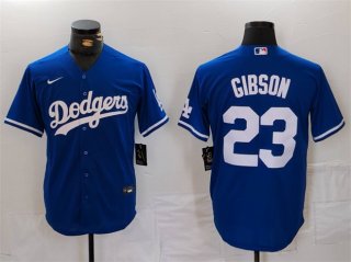 Men's Los Angeles Dodgers #23 Kirk Gibson Blue Cool Base Stitched Baseball Jersey