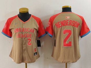 Women's Baltimore Orioles #2 Gunnar Henderson Number Cream 2024 All Star Limited Stitched Jersey