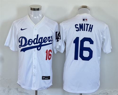 Men's Los Angeles Dodgers #16 Will Smith White 2024 Limited Stitched Baseball Jersey