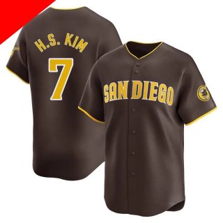 Men's San Diego Padres #7 Ha-Seong Kim Brown Cool Base Stitched Jersey