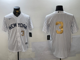 Men's New York Yankees #3 Babe Ruth White Pinstripe Without Name Fashion Cool Base Jerseys