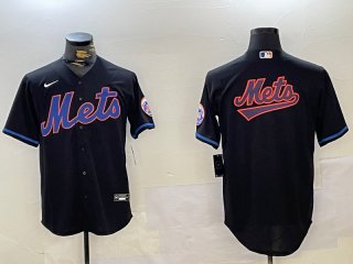 Men's New York Mets Team Big Logo Graphite 2024 City Connect Limited Stitched Baseball Jerseys