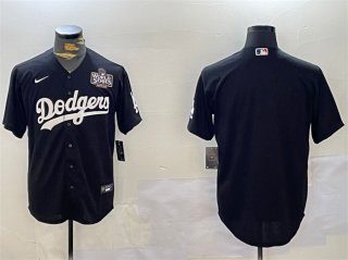 Men's Los Angeles Dodgers Blank Black 2024 World Series Cool Base Stitched Baseball Jersey