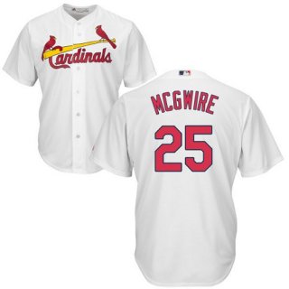 Men's St Louis Cardinals #25 Mark McGwire White Cool Base Stitched Baseball Jersey