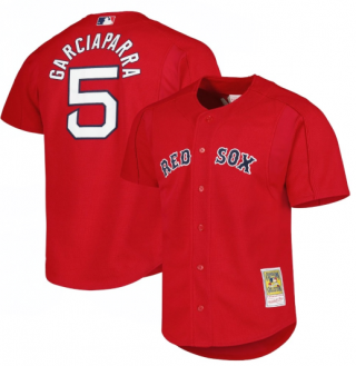 Men's Boston Red Sox #5 Nomar Garciaparra Red Cooperstown Collection Authentic Mitchell & Ness Jersey