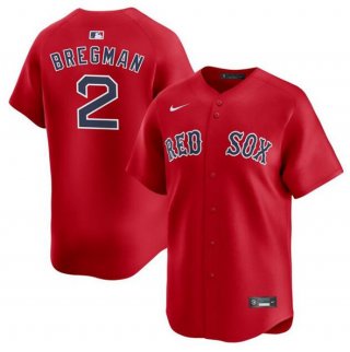 Men's Boston Red Sox #2 Alex Bregman Red 2024 Alternate Limited Stitched Baseball Jersey