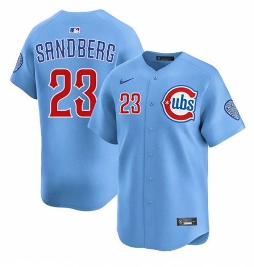 Men's Chicago Cubs #23 Ryne Sandberg Blue 2024-25 2nd Alternate Limited Stitched Baseball Jersey