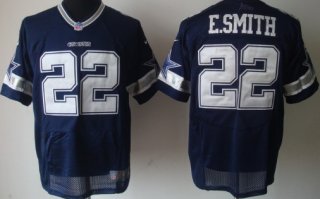 Nike Dallas Cowboys #22 Emmitt Smith Blue Elite Jersey