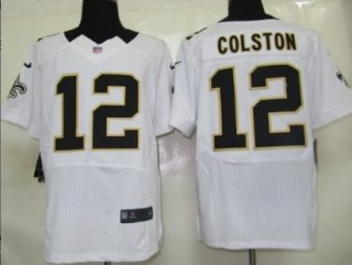 Nike New Orleans Saints #12 Marques Colston White Elite Jersey