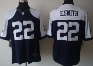 Nike Dallas Cowboys #22 Emmitt Smith Blue Thanksgiving Limited Jersey