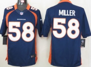 Nike Denver Broncos #58 Von Miller Blue Limited Jersey