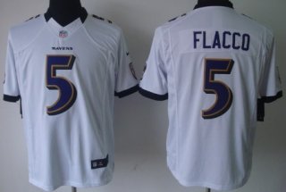 Nike Baltimore Ravens #5 Joe Flacco White Limited Jersey