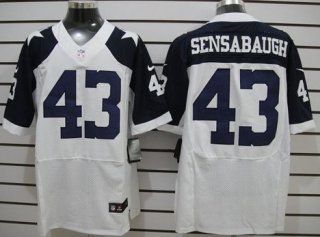 Nike Dallas Cowboys #43 Gerald Sensabaugh White Thanksgiving Elite Jersey