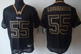 Nike St. Louis Rams #55 James Laurinaitis Lights Out Black Elite Jersey