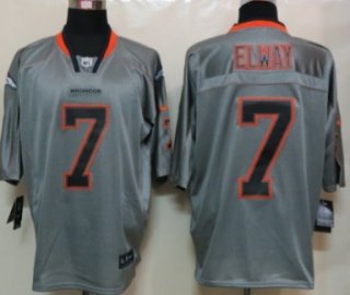 Nike Denver Broncos #7 John Elway Lights Out Gray Elite Jersey